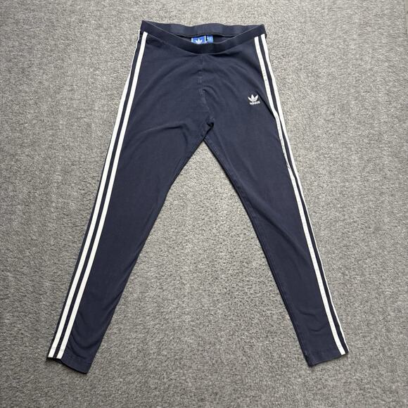 Adidas Leggings Womens Small Navy Blue Activewear Athleisure Ankle - Picture 1 of 7